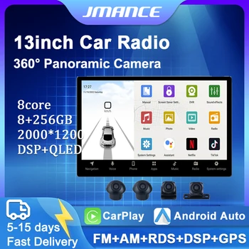 JMANCE 9/10/13-дюймовая Панорамная Камера 360 ° Android 12 GPS Автомобильное Радио Для VW Toyota Honda KIA Suzuki Мультимедийный Плеер С Carplay