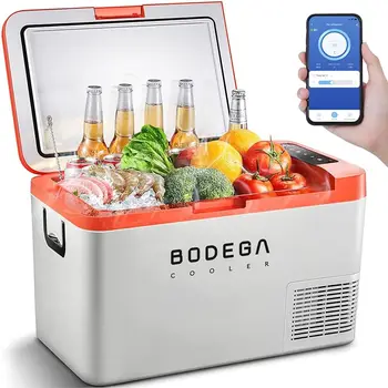 Автомобильный Холодильник BODEGACOOLER на 12 Вольт, 27-Литровый (25л) Автомобильный Холодильник С Портативной Морозильной камерой (-4℉-68℉), Электрический Холодильник для Грузовых автомобилей