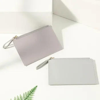 Новый кошелек, сумка для карт, женский кошелек, простой модный классический однотонный кошелек на молнии, портмоне для монет, женский ins
