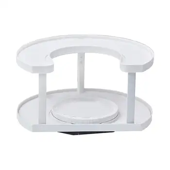 Вращающийся на 360 градусов стеллаж для специй Поворотный стол Многофункциональный держатель для хранения косметики Туалетный столик для холодильного шкафа Офис
