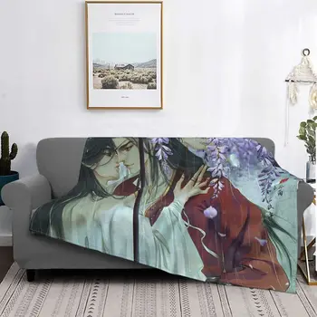 Одеяло Heaven Official's Blessing из флиса с милым аниме 3D Супер Теплое одеяло для путешествий на свежем воздухе Одеяло для спальни