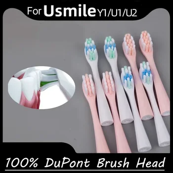 Замена Головок Зубных Щеток Usmile Y1/U1/U2 4/10 шт./компл. Розовых Умных Электрических Насадок Для Чистки Зубов DuPont Brush