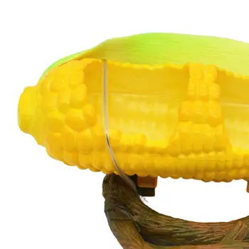 Желтая миска для кормления птиц в форме кукурузы, чашка для кормления, задняя часть может крепиться к птичьей клетке, уникальная для маленьких попугаев, прочная Длина животного 15 см