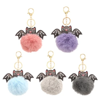 Брелок с летучей мышью на Хэллоуин, брелок с животными, плюшевый шар, брелок для ключей, подвеска в виде сумочки для женщин, аксессуары для сумок