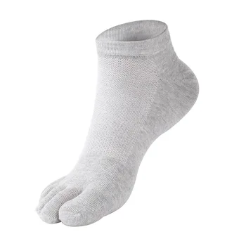 Носки с пятью пальцами, мужские короткие однотонные хлопковые носки Four Seasons, повседневные носки с пятью пальцами