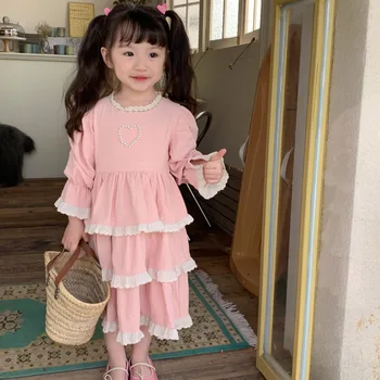 Корейская детская одежда, весеннее платье для девочек в придворном стиле, платье для торта, платье для дня рождения, платье для девочек Zljg