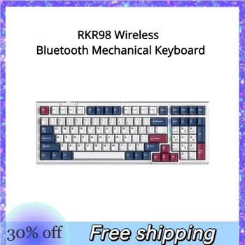 RKR98 Беспроводная механическая клавиатура Bluetooth с тремя режимами, настраиваемая игровая клавиатура с возможностью горячей замены по всей оси спутника