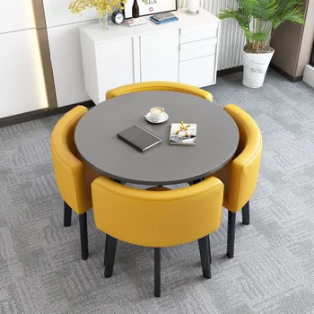 Офисная мебель простой стол для приема гостей и стул стол для переговоров деловой стол для приема гостей стул для отдыха маленький круглый стол