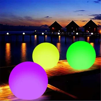 15,7-дюймовый светодиодный пляжный мяч, 16 цветов, меняющий подсветку, мяч для бассейна, надувной пляжный кикбол с дистанционным управлением, водонепроницаемое свечение IP68