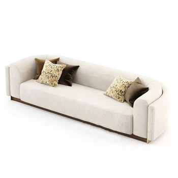 мебель диван для гостиной, 4-местный современный диван, диван шерпа, диван из плюшевого флиса, ткань для дивана белый букле кремовый диван r47