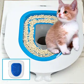 Набор для приучения кошки к туалету Многоразовый Тренажер для кошачьего туалета Коврик для щенячьего туалета Чистка туалета домашних животных Кошка Научите Кошку пользоваться тренажером для туалета