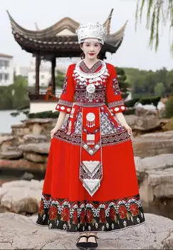 Женские настольные платья для танцев в китайском стиле Мяо Гуйчжоу