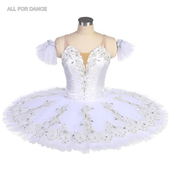 B23030 Профессиональная балетная пачка для девочек и женщин на заказ, белая блинная пачка для выступлений балерин или соревнований, танцевальная одежда