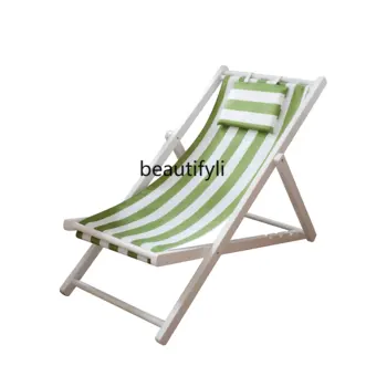 Пляжный стул из массива дерева, шезлонг для ленивого обеденного перерыва, кресло для отдыха на балконе