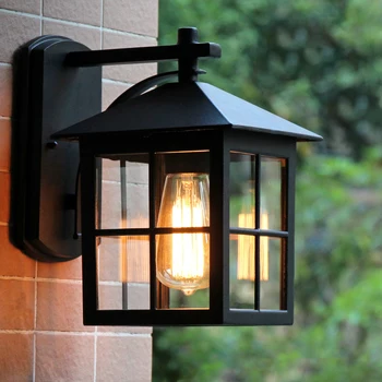 Популярный уличный настенный светильник в стиле ретро, выгодный Европейский светильник-бра для коридора виллы, черный Водонепроницаемый, Наружное освещение дверного проема в саду