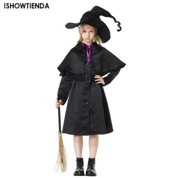 Детский костюм Волшебной Ведьмы на Хэллоуин, Маскарадный костюм для девочек, Маскарадная вечеринка, Маскарадный костюм Вампира-волшебника