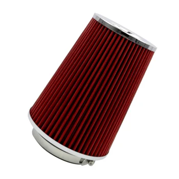 4 дюйма / 102 мм Автомобильный воздушный фильтр, Дыхательный фильтр, красный конический воздушный фильтр, Впускной воздушный фильтр.