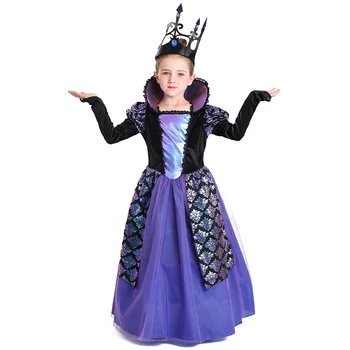 Детская одежда для Хэллоуина, ролевая игра, королева ведьм, элегантное платье принцессы, платье для выступлений