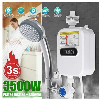 Электрический водонагреватель мгновенного действия RX-21,3500Вт, 3-секционный нагрев Ванной комнаты, кухни, водонагревателя без бака, индикации температуры, подогрева душа.