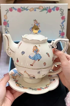 Новый продукт, горшок для матери и ребенка, милый кролик, Керамическая кофейная чашка и тарелка, набор для чая, чайник с золотой росписью премиум-класса