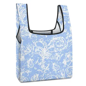 Сумки для покупок с принтом по индивидуальному заказу, цветная сумка-тоут с синим рисунком, ремешки для сумок-тоут через плечо с индивидуальным рисунком