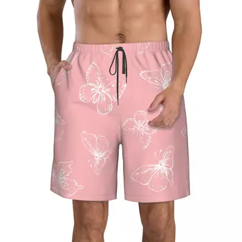 Летние мужские шорты с 3D-принтом в виде бабочки, пляжные гавайские домашние шорты с завязками для отдыха