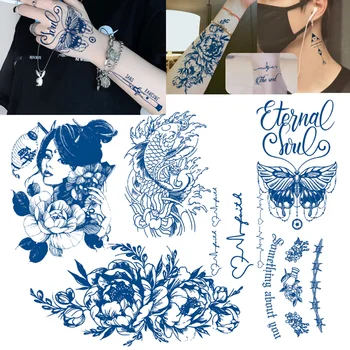 Водонепроницаемая временная татуировка из травяных растений Наклейка с цветочной татуировкой Татуировки Lalash Змеиный боди-арт на руке Поддельная татуировка на руке