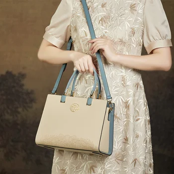 Лимитированная женская сумка из коровьей кожи в китайском стиле, оригинальная сумка на одно плечо с верхней ручкой, кошельки в простом стиле, элегантные #sc1611