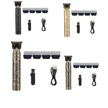 Бритва для стрижки для мужчин, перезаряжаемая бритва для взрослых, электрическая винтажная машинка для стрижки, домашняя парикмахерская с USB-зарядкой