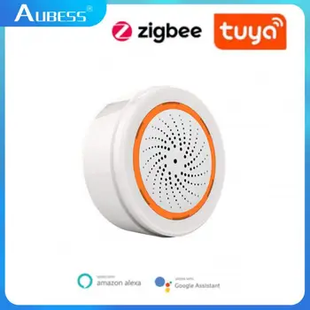 Датчик звука и освещенности ZigBee 90 ДБ, встроенная сирена Tuya Smart Life, датчик сигнализации, системы безопасности 