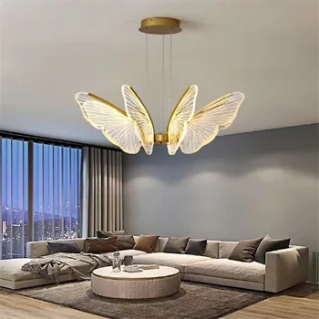 Светодиодное освещение комнаты Скандинавская креативная люстра-бабочка ресторанная лампа простая Люстра современная спальня индивидуальность