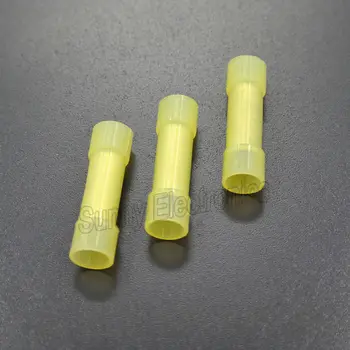 бесплатная доставка (50) Желтый нейлоновый соединитель для обжима проводов, обжимные клеммы 12-10 мм