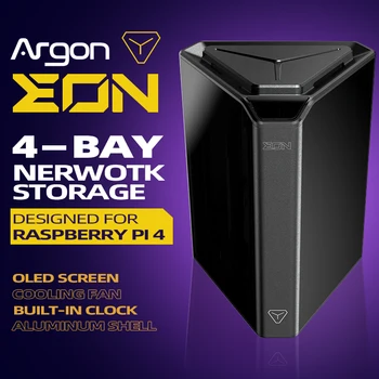 Raspberry Pi 4 Модель B Argon EON Pi NAS с 4 Отсеками Портов Жесткого Диска SATA Сетевое Хранилище с Вентилятором для Raspberry Pi