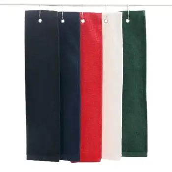 Влажное и сухое полотенце для гольфа Прочное хлопковое полотенце для гольфа, впитывающее влагу И прочное полотенце для сумки для гольфа, сложенное в три раза, для семьи игроков в гольф