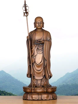 Подставка для Бодхисаттвы Кшитигарбхи из красной меди Статуя будды Цзюхуашань Дизанг Религиозная статуя