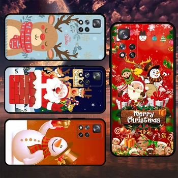 Чехол Для Телефона Xiaomi Redmi Note 11 10 12 8 Pro 9S 9 10C K40 9C 9A 8T 7 k50 Gaming 9T Черный Мягкий Чехол На Рождество
