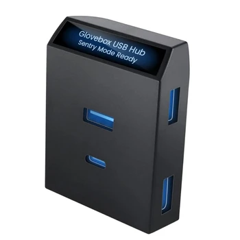 Порт USB-концентратора для Перчаточного ящика 50LC Подходит для Док-станции Model 3/Y 4 В 1 Game Co-pilot Spiliter Upgrade Адаптер Для Передачи данных