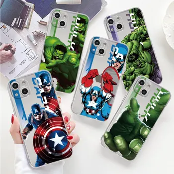 Чехлы Для Телефонов Iphone 15 14 12 13 12 Mini 11 Pro Max Xs XR 6 6s 7 8 Plus SE С Прозрачной Мягкой Обложкой Green Giant Captain America