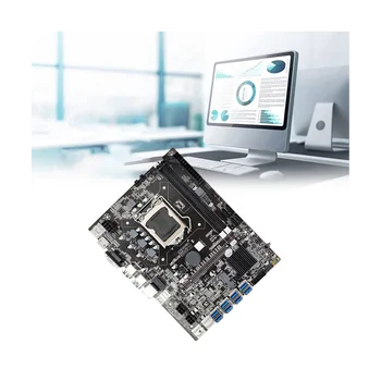 Материнская плата для майнинга B75 8GPU + процессор G1610 + Кабель SATA + Кабель переключения Поддержка LGA1155 8USB 2XDDR3 Материнская плата B75 USB Miner