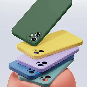 оригинальные Силиконовые Чехлы с официальным логотипом для телефонов iPhone 11 12 13 14 15 Pro Max Skin для Apple iPhone 13 14 11 Pro Full Cover case