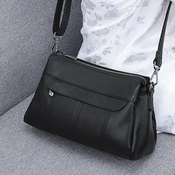 Женские сумки из натуральной кожи, модные сумки, однотонная сумка-мессенджер, роскошная дизайнерская сумка через плечо, женская сумка через плечо