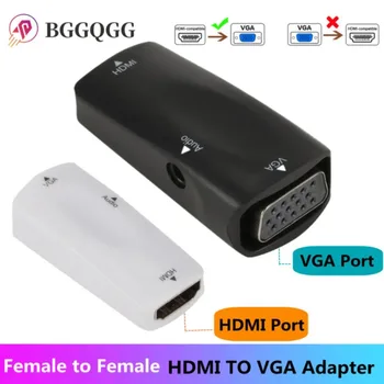 HDMI-Совместимый Женский Адаптер Vga 1080P Аудио-Видео HD2VGA Конвертер для Портативных ПК Hdtv Компьютерный Проектор HD2VGA