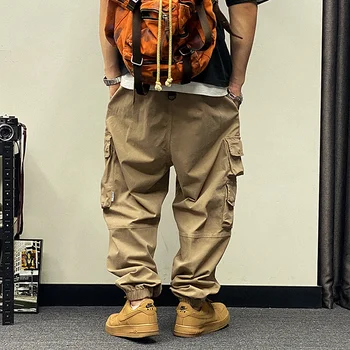 Американские брюки-карго в стиле хип-хоп, Мужская одежда, Японская Уличная одежда, Джоггеры Оверсайз, Корейские Повседневные брюки Harajuku в стиле Харадзюку