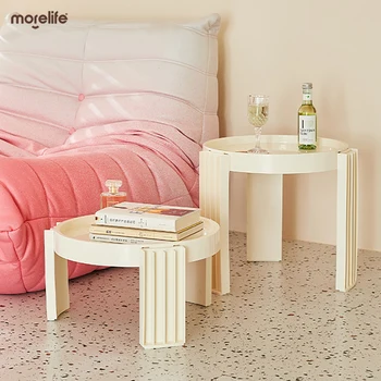 Круглый пластиковый набор в корейском стиле, журнальные столики, современная простота, мебель для спальни, маленький приставной столик, прикроватная тумбочка, мебель для дома