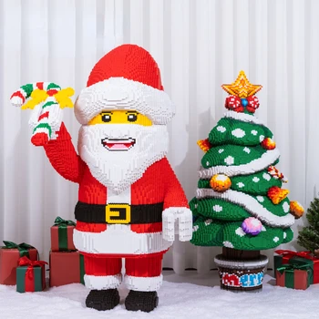 Рождественская елка Санта Клаус Строительные блоки Модель Детские игрушки для взрослых Высокой сложности Все вызовы Подарки на Святой День Супер Огромные