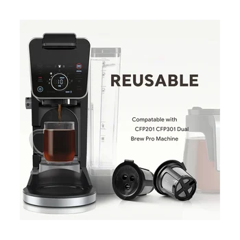 10ШТ Многоразовых кофейных капсул для Ninja Dual Brew Espresso Капсулы K Cup для кофемашины Ninja CFP201 CFP301