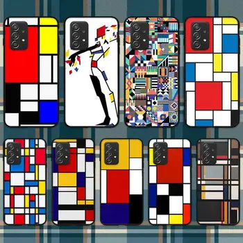 Абстрактный Чехол Для телефона в стиле Руичи Баухауз с Питом Мондрианом Для Samsung Galaxy A02 A12 A21 A22 A32 A41 A42 A51 A71 A72 В виде Ракушки