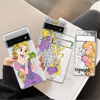 Противоударный Чехол Disney Princess Rapunzel для Google Pixel 8 7 6 Pro 6a 5 5a 4 4a XL 5G Прозрачный Мягкий Чехол Для Телефона