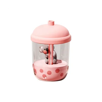 450 мл Портативная чашка для чая с молоком Koala, увлажнитель воздуха, USB настольный распылитель воды, диффузор для спальни, розовый