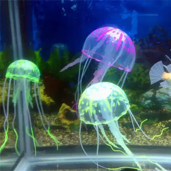 Украшение аквариумов с медузами, Светящаяся Медуза, Светящийся орнамент, Искусственное Подводное Живое растение, Плавающая Медуза